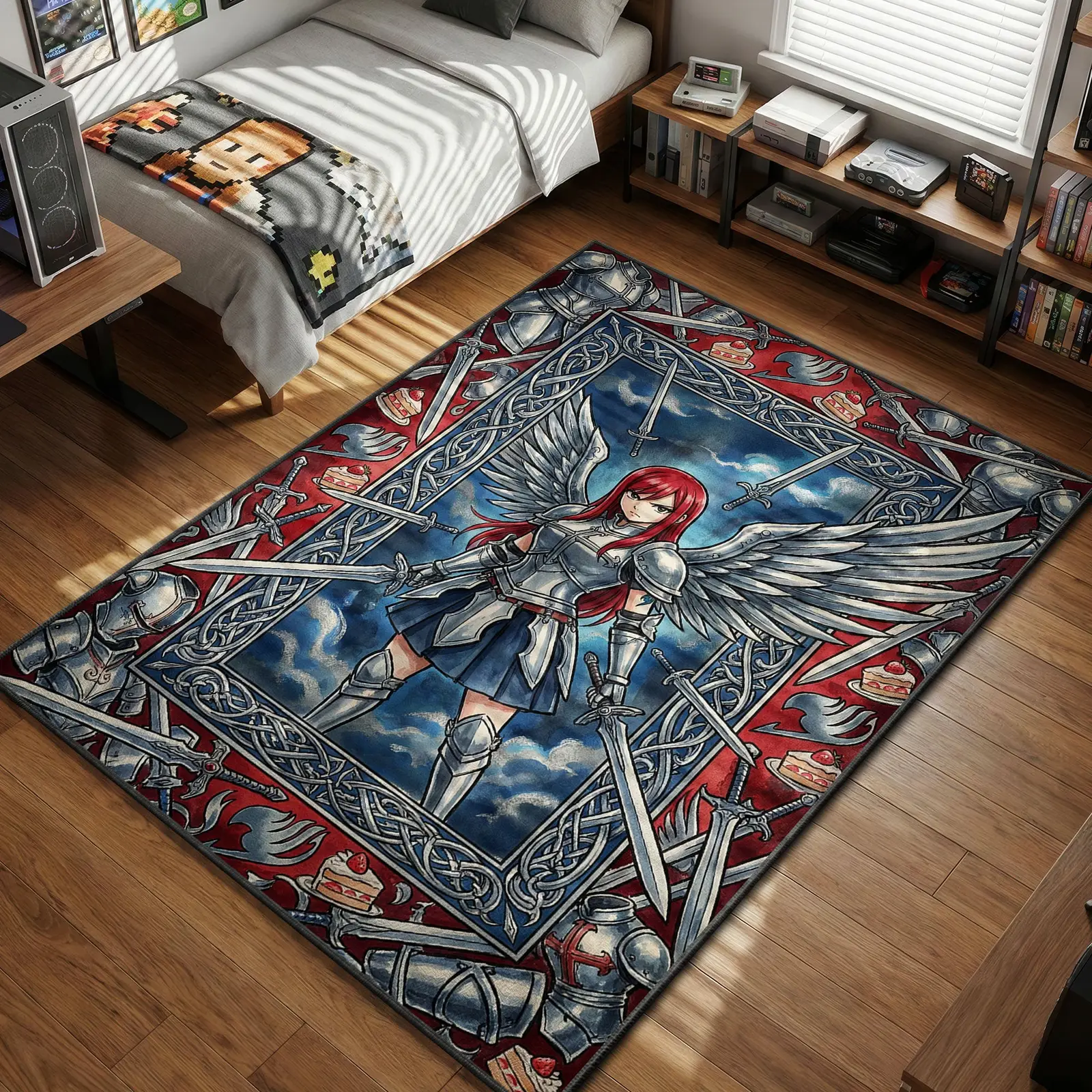 Erza Scarlet Heaven's Wheel Rug - Fairy Tail Chair Mat