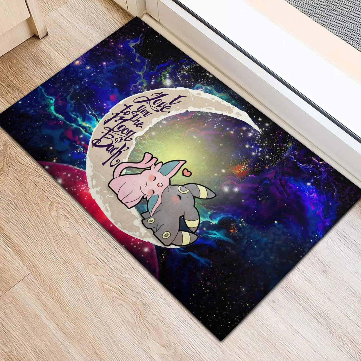 Espeon Umbreon Love You To The Moon Galaxy Back Doormat Home Decor