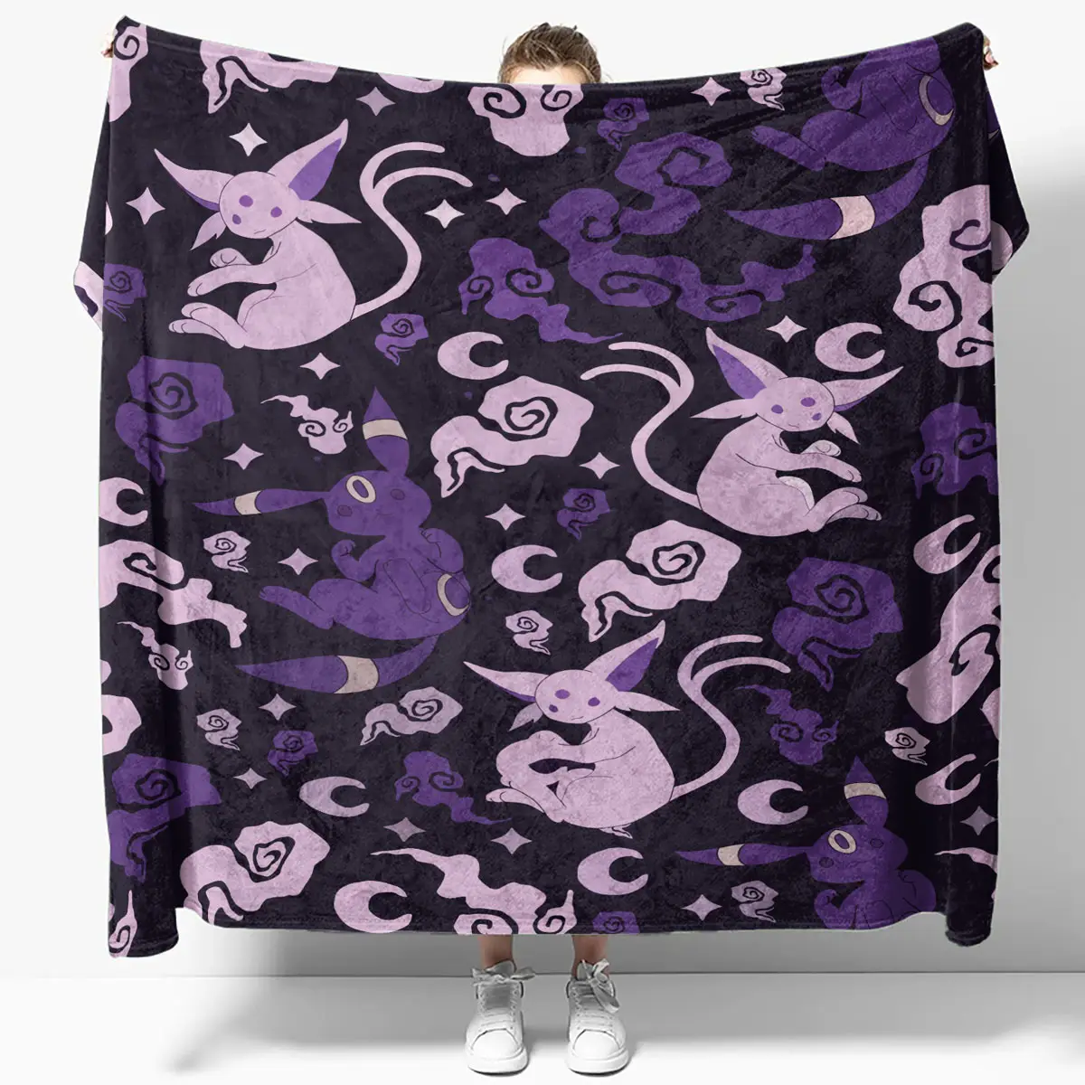Espeon Umbreon Moon Pattern Pokemon Quilt Blanket - Anime Comforts – Cozy Anime Bedding, Blankets & Home Essentials