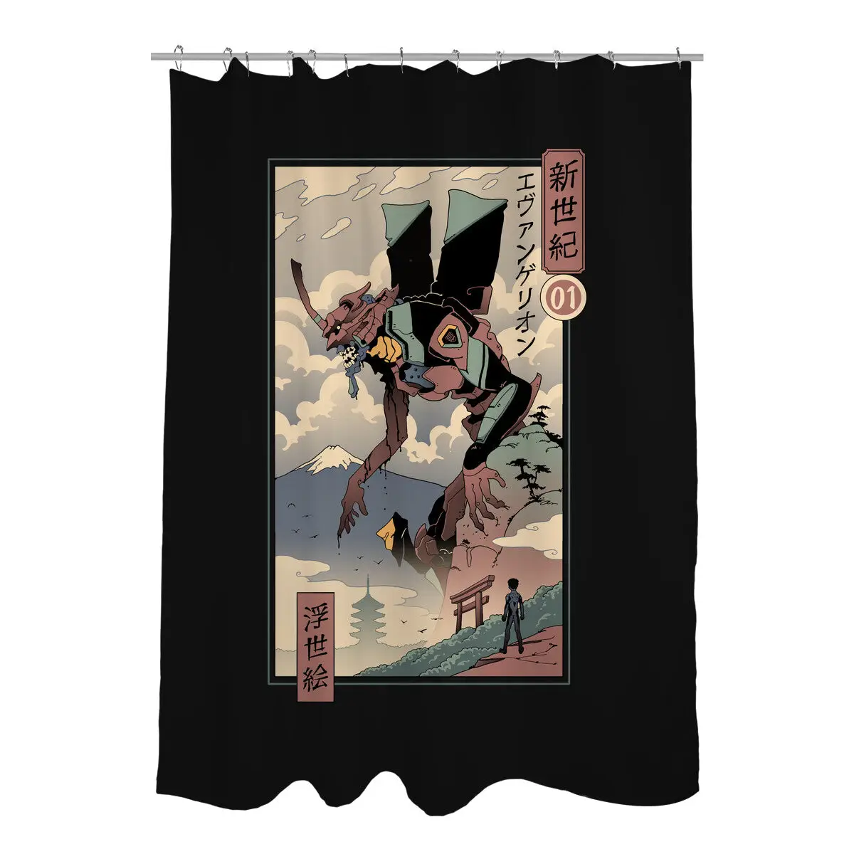Eva Ukiyo-E Shower Curtains