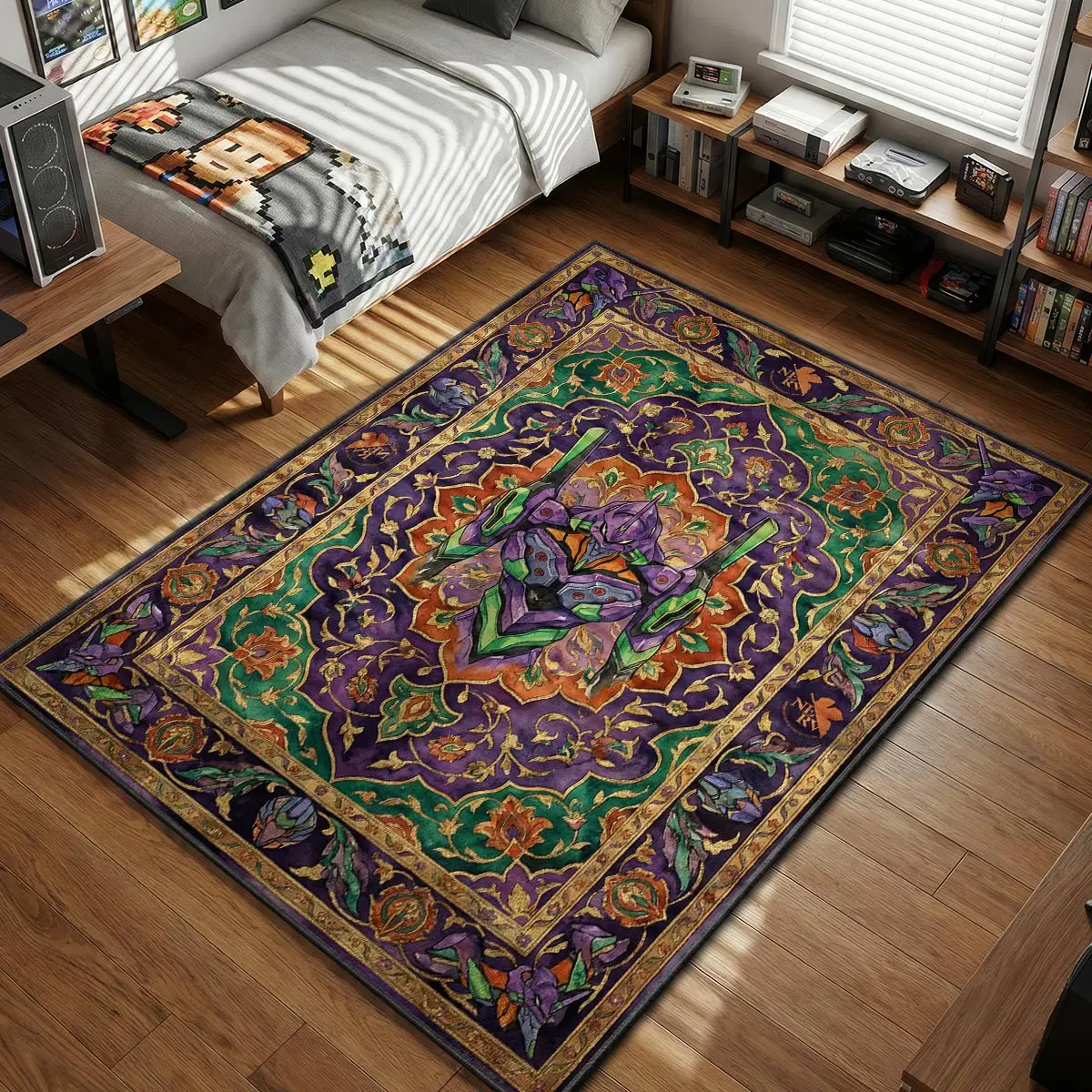 EVA Unit-01 Persian Art Rug - Evangelion Chair Mat
