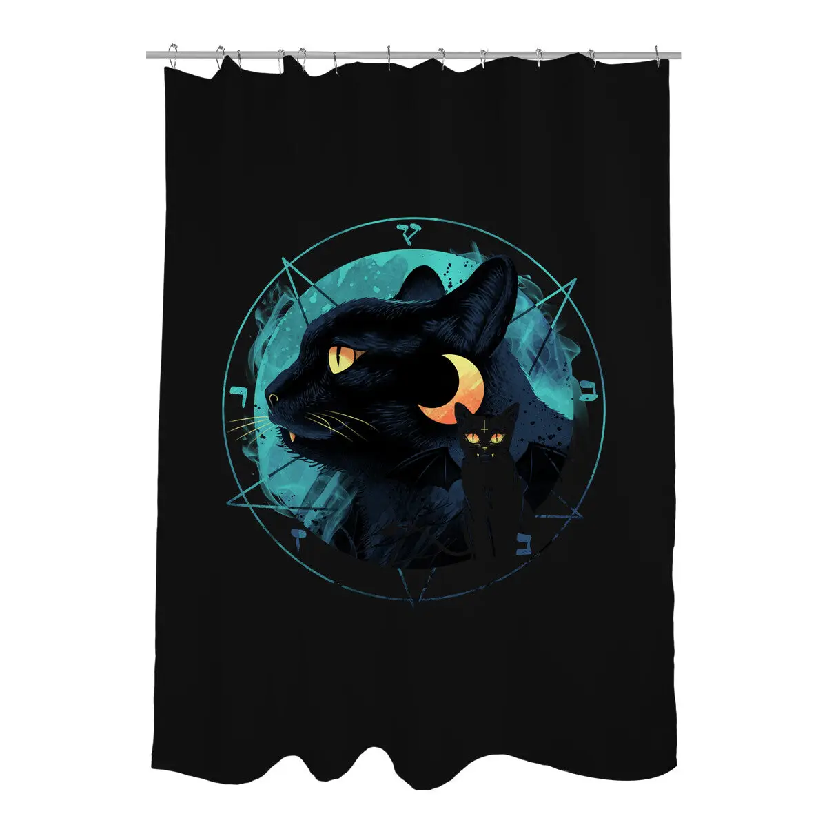Evil Cat Shower Curtains