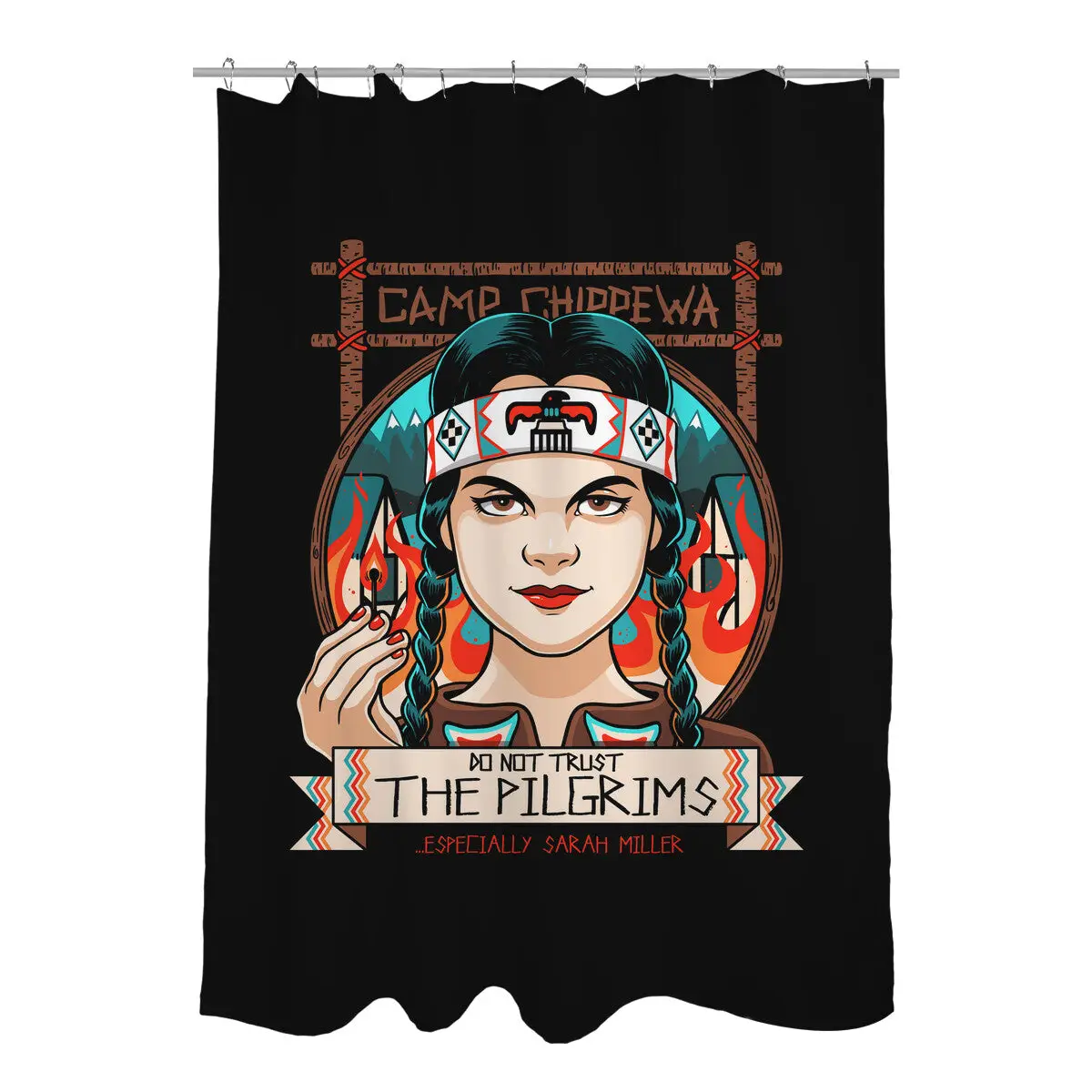 Fiery Thanksgiving Shower Curtains