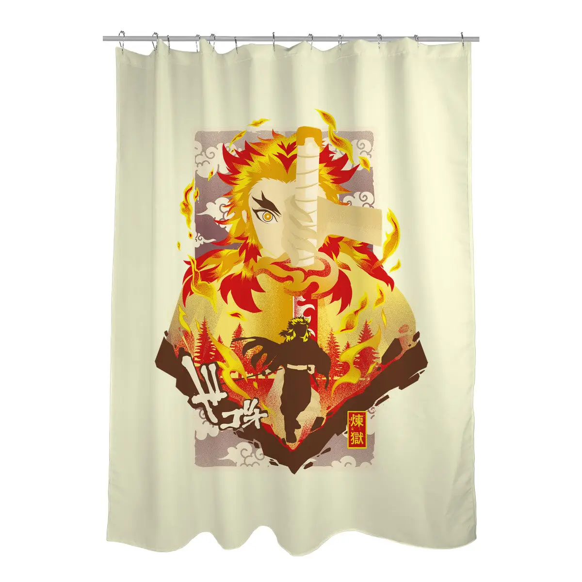 Flame Breathing Shower Curtains