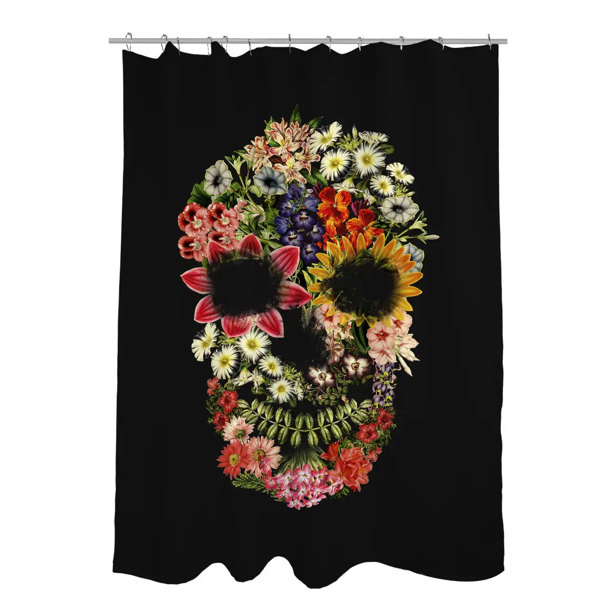 Floral Skull Vintage Shower Curtains