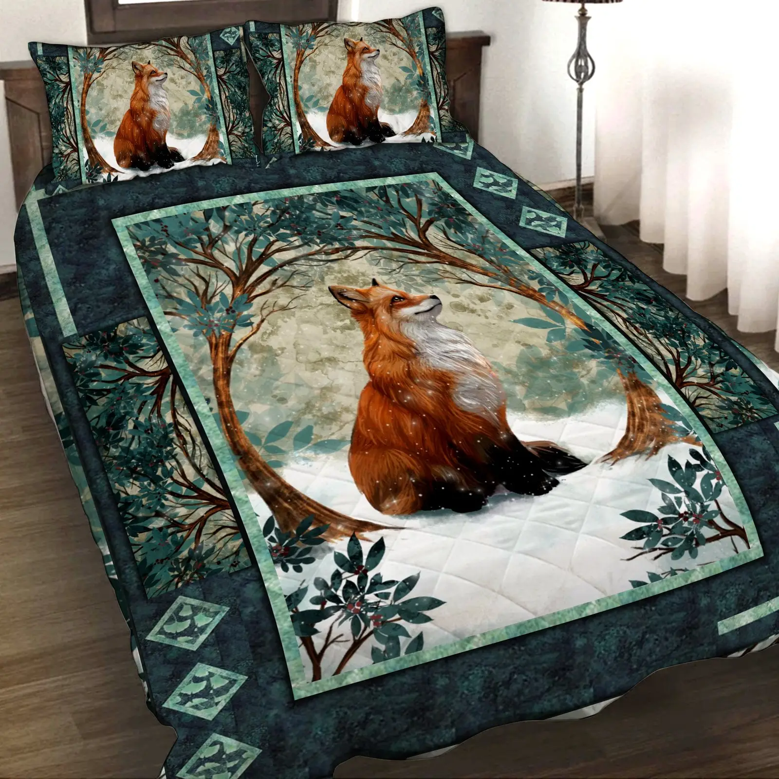Forest Fox 3D Quilt Set