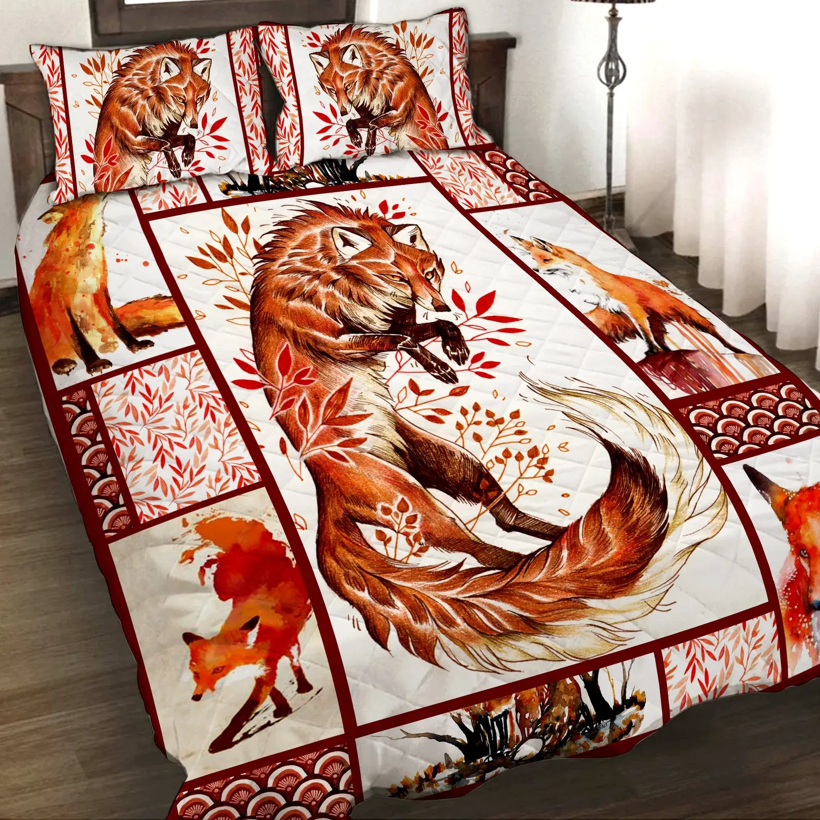 Fox 3D Quilt Bed Set