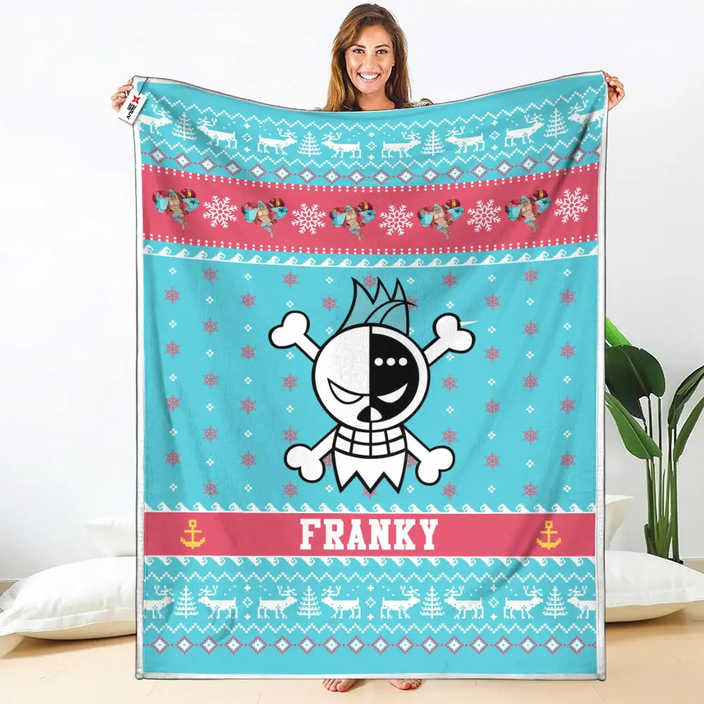 Franky Blanket Ugly Christmas Symbol Anime