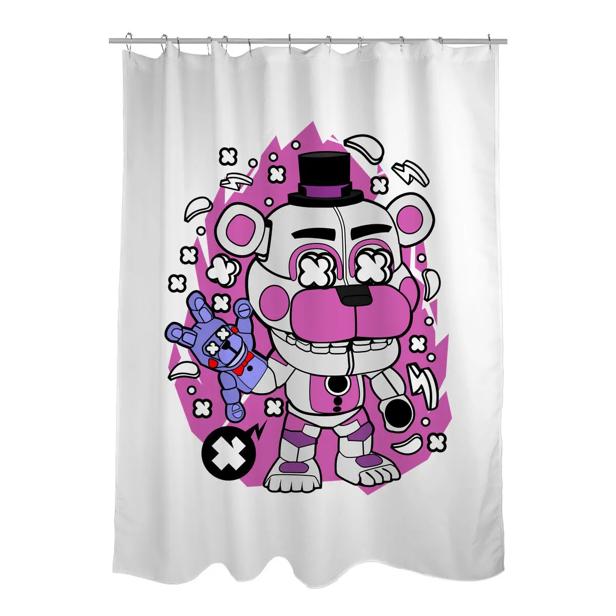 Freddy White Shower Curtains