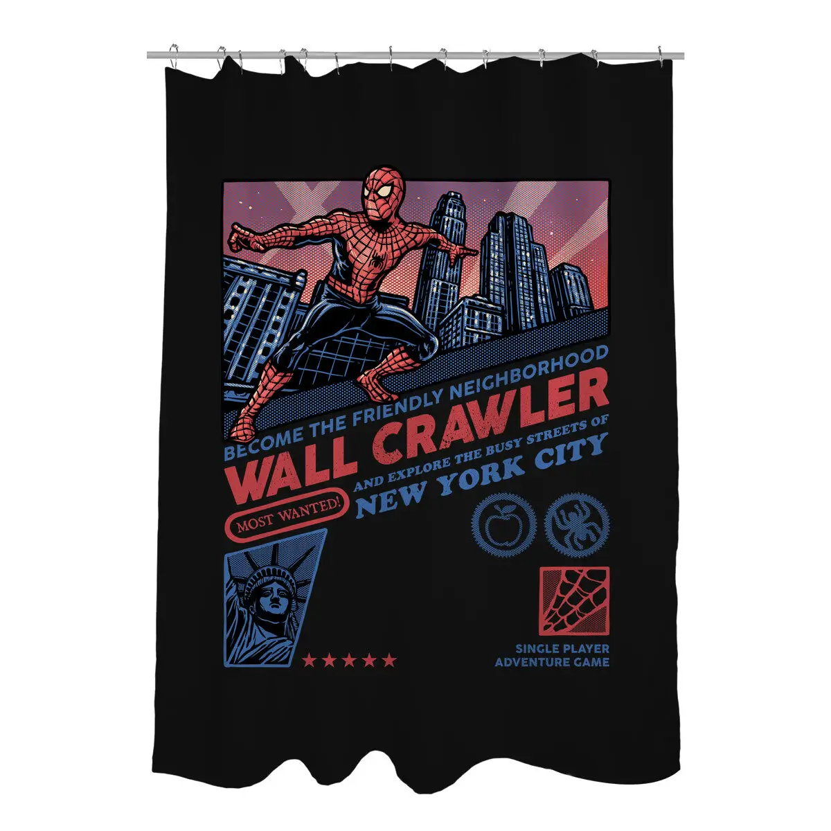 Friendly Neighborhood Wall Crawler Shower Curtains