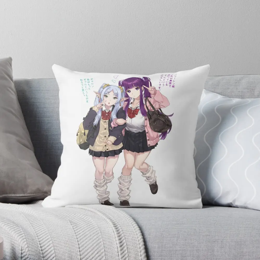 Frieren And Fern On Trend Throw Pillow