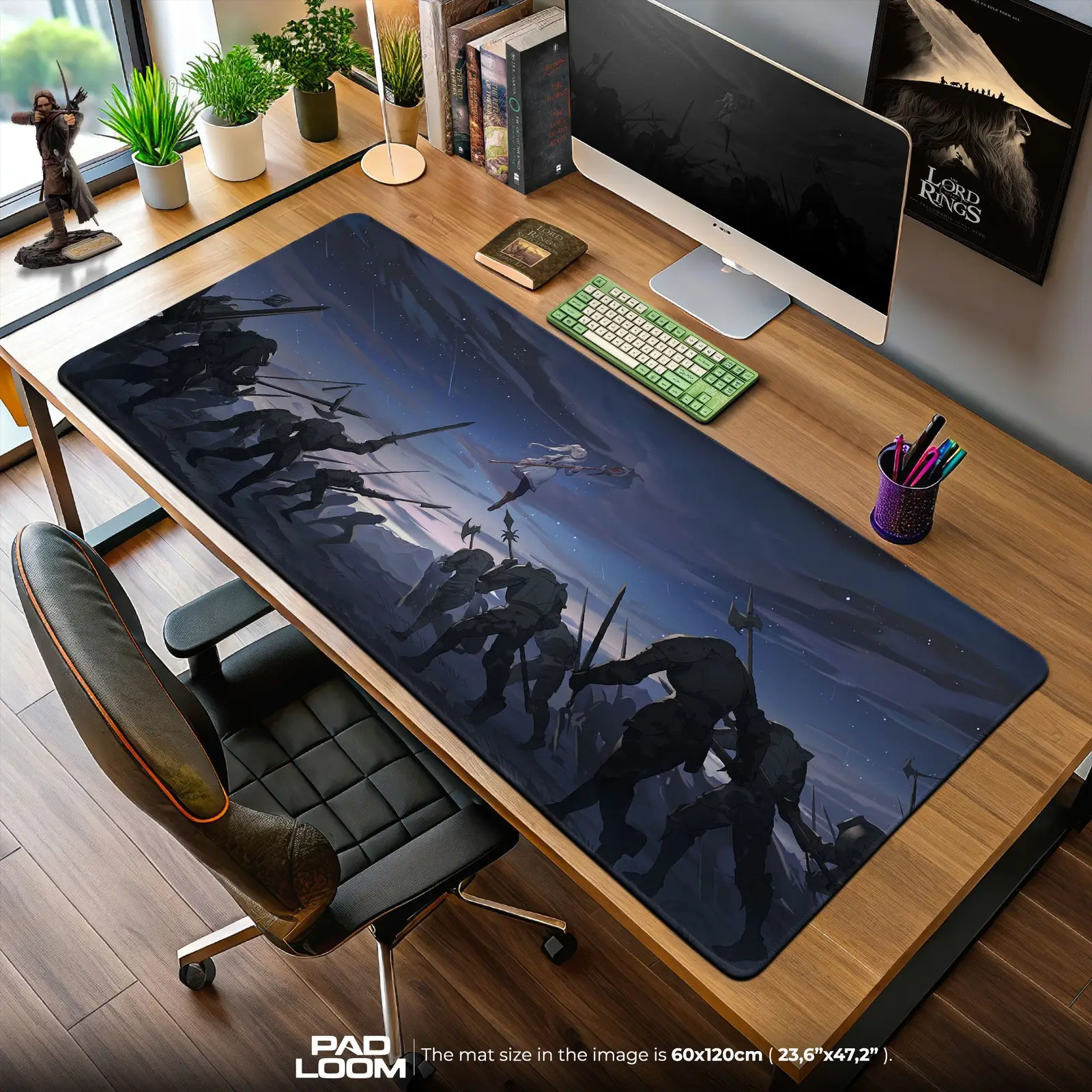 Frieren Night Battle Mouse Pad, Anime Gaming Desk Mat