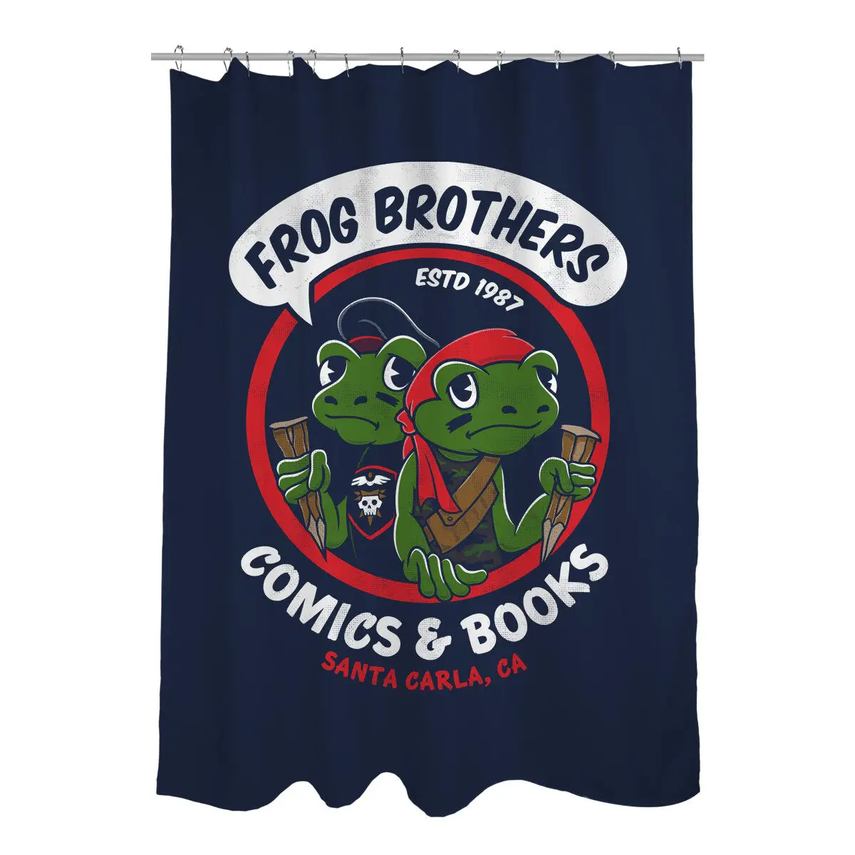 Frog Brothers Comics Shower Curtains