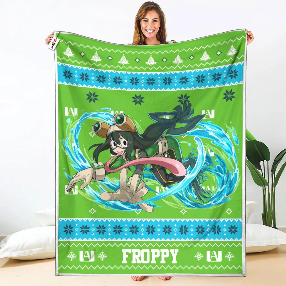 Froppy Blanket Ugly Christmas My Hero Academia Anime
