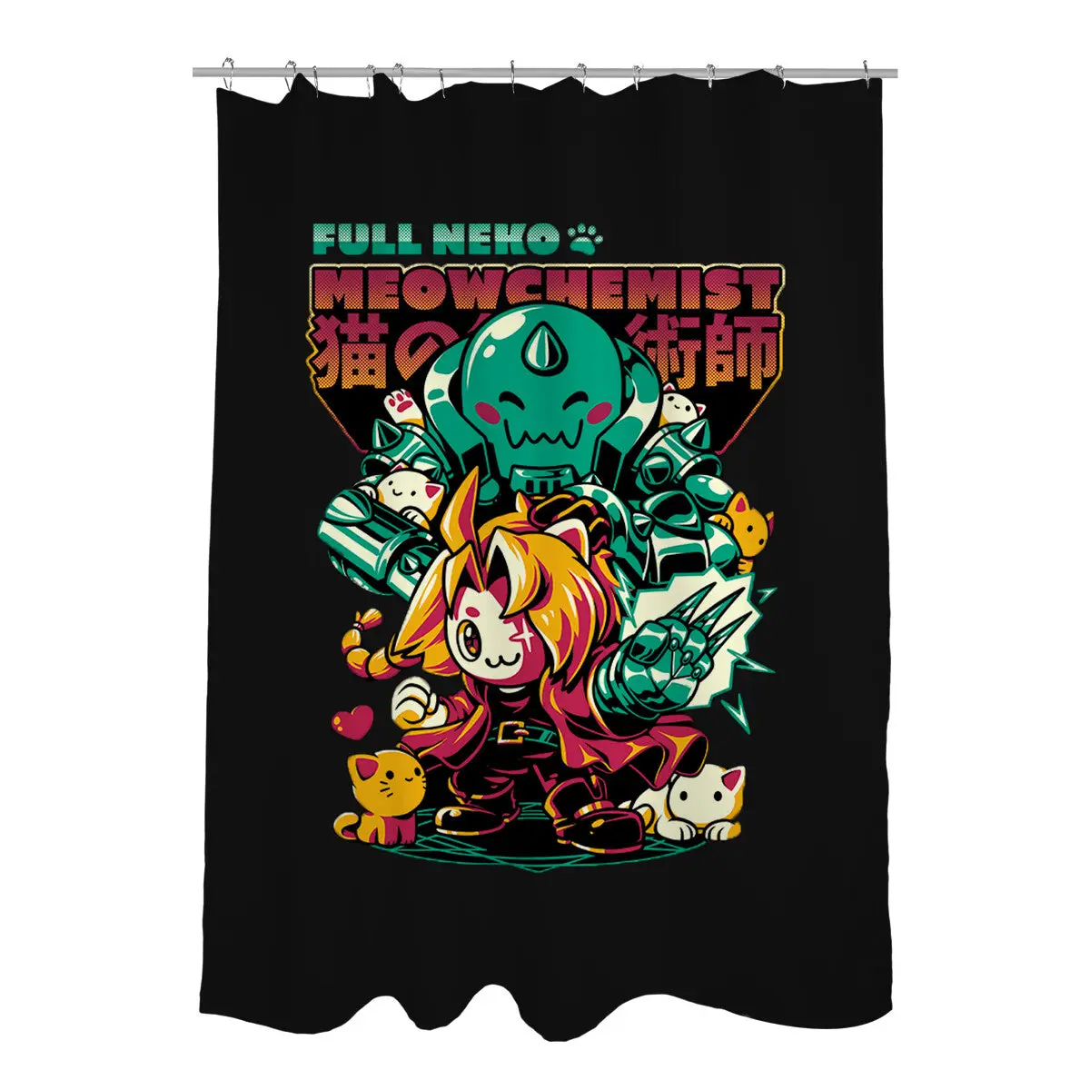 Full Neko Meowchemist Shower Curtains