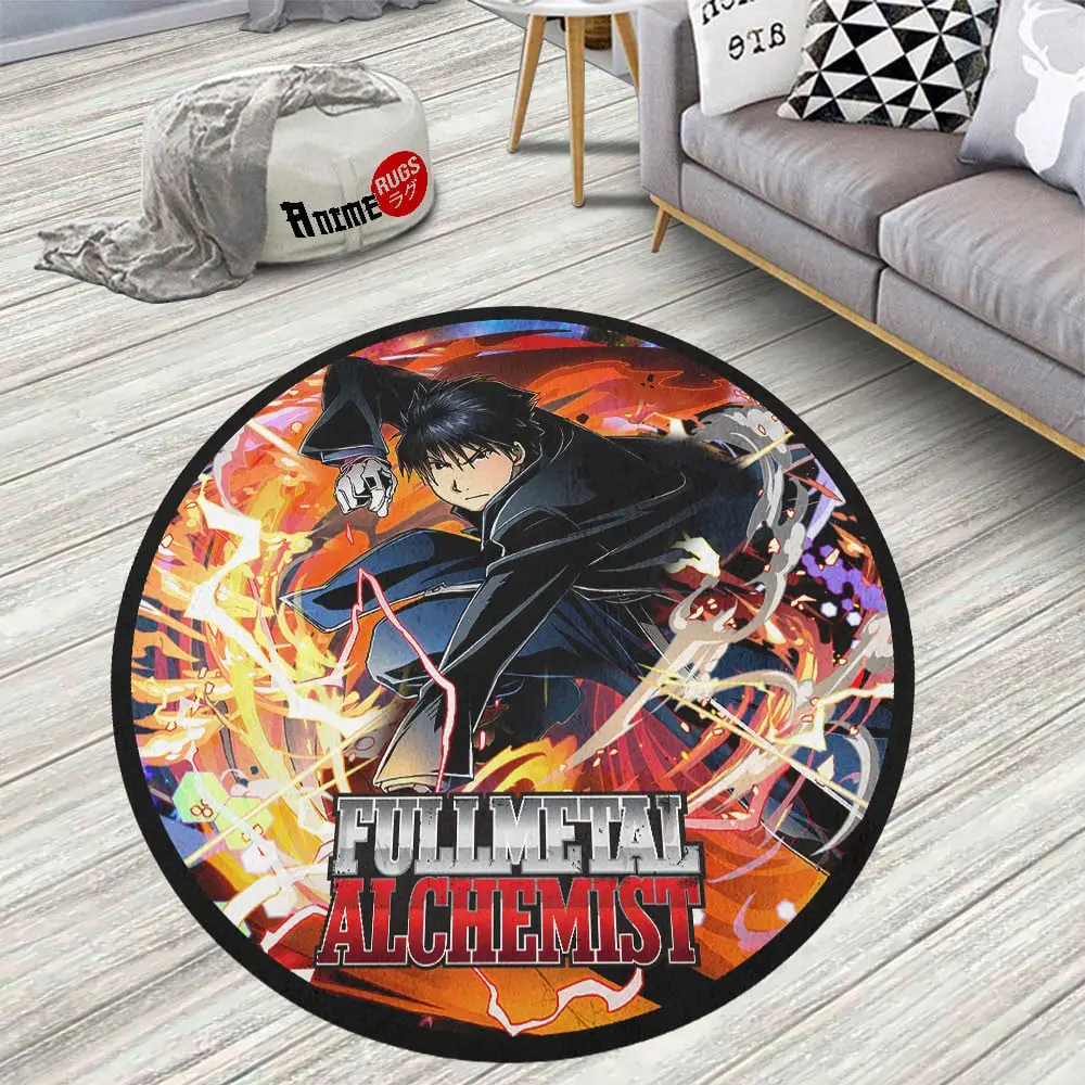 Fullmetal Alchemist Roy Mustang Skid-Proof Round Rug