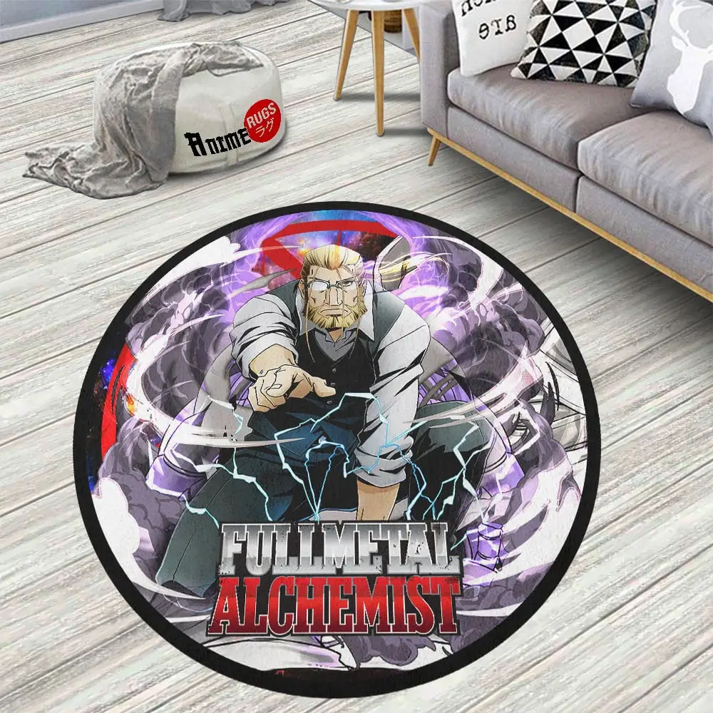 Fullmetal Alchemist Van Hohenheim Skid-Proof Round Rug