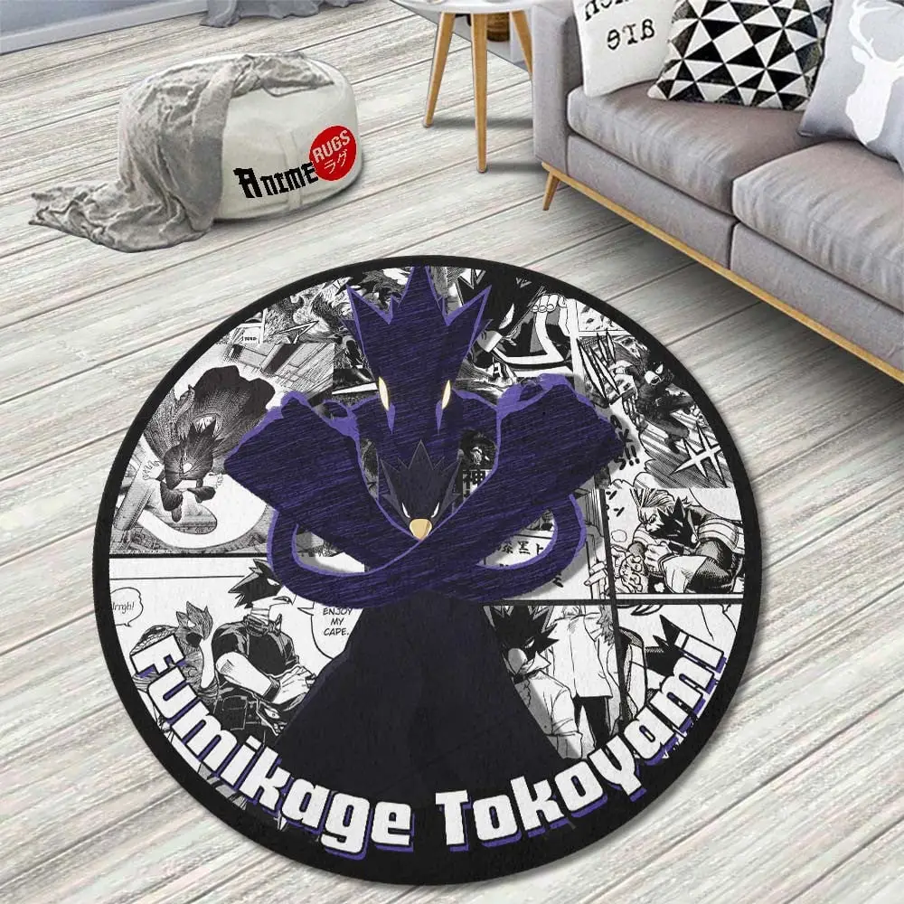 Fumikage Tokoyami Manga Mix Round Rug Custom Anime Room Mats