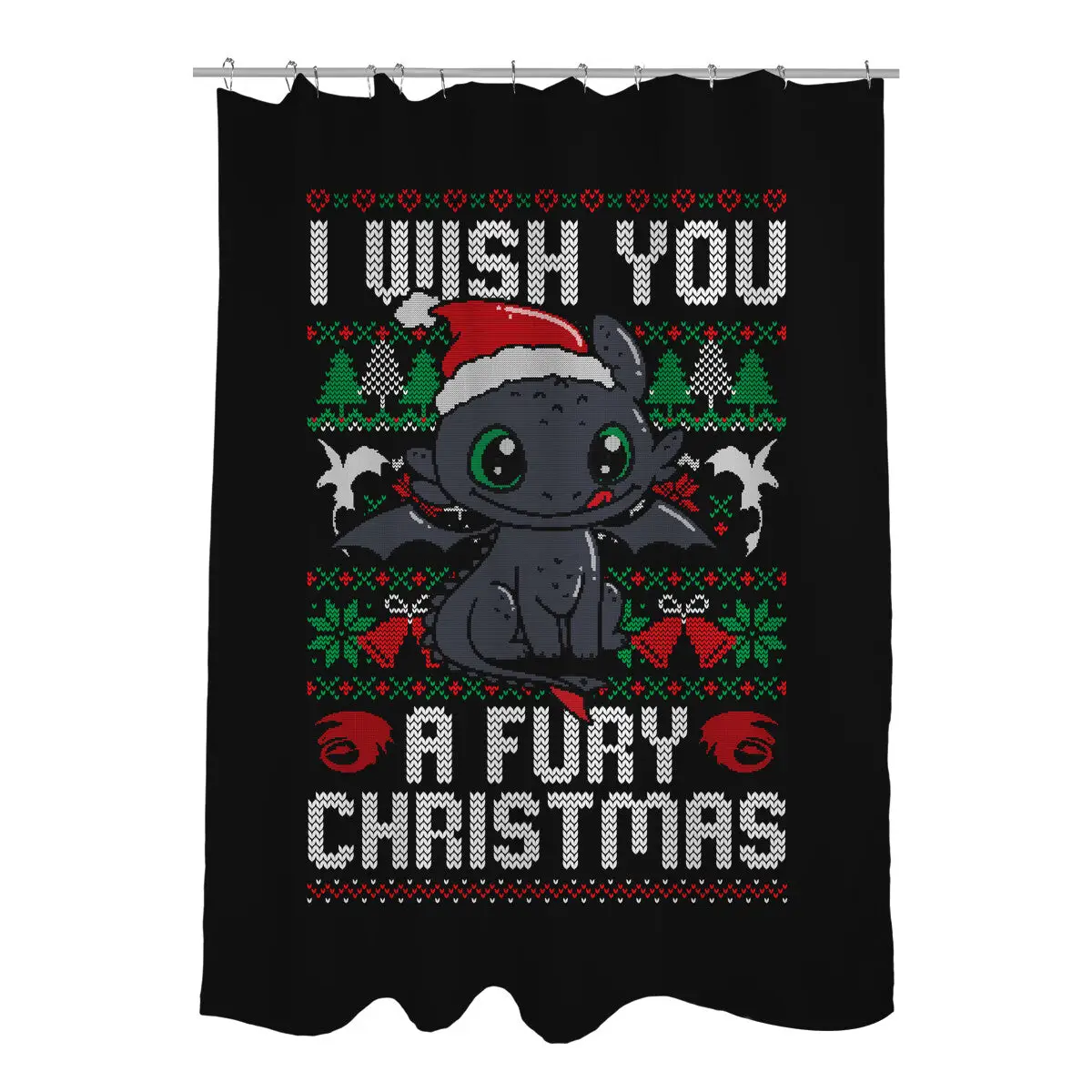Fury Christmas Shower Curtains