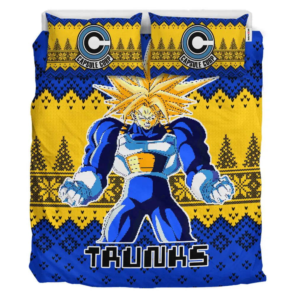 Future Trunks Ultra Xmas Polyester Duvet Cover Set