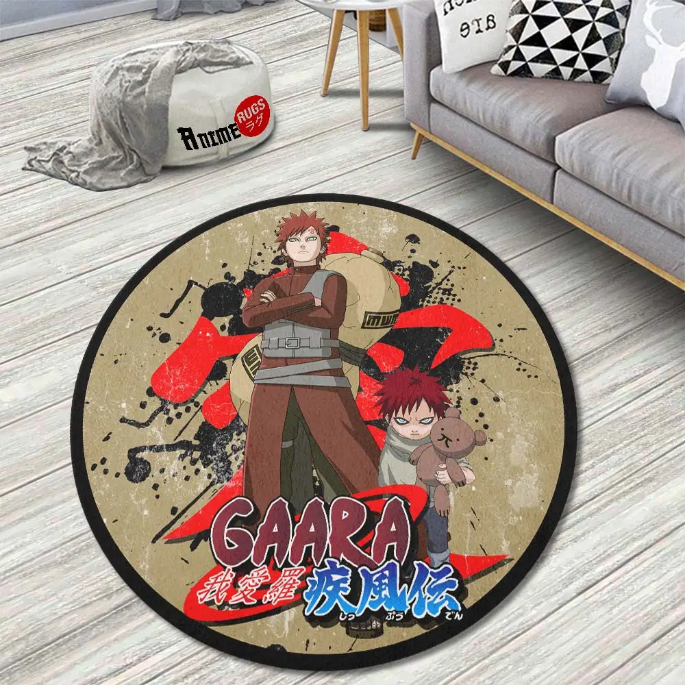 Gaara Round Rug Custom Anime Circle Carpet