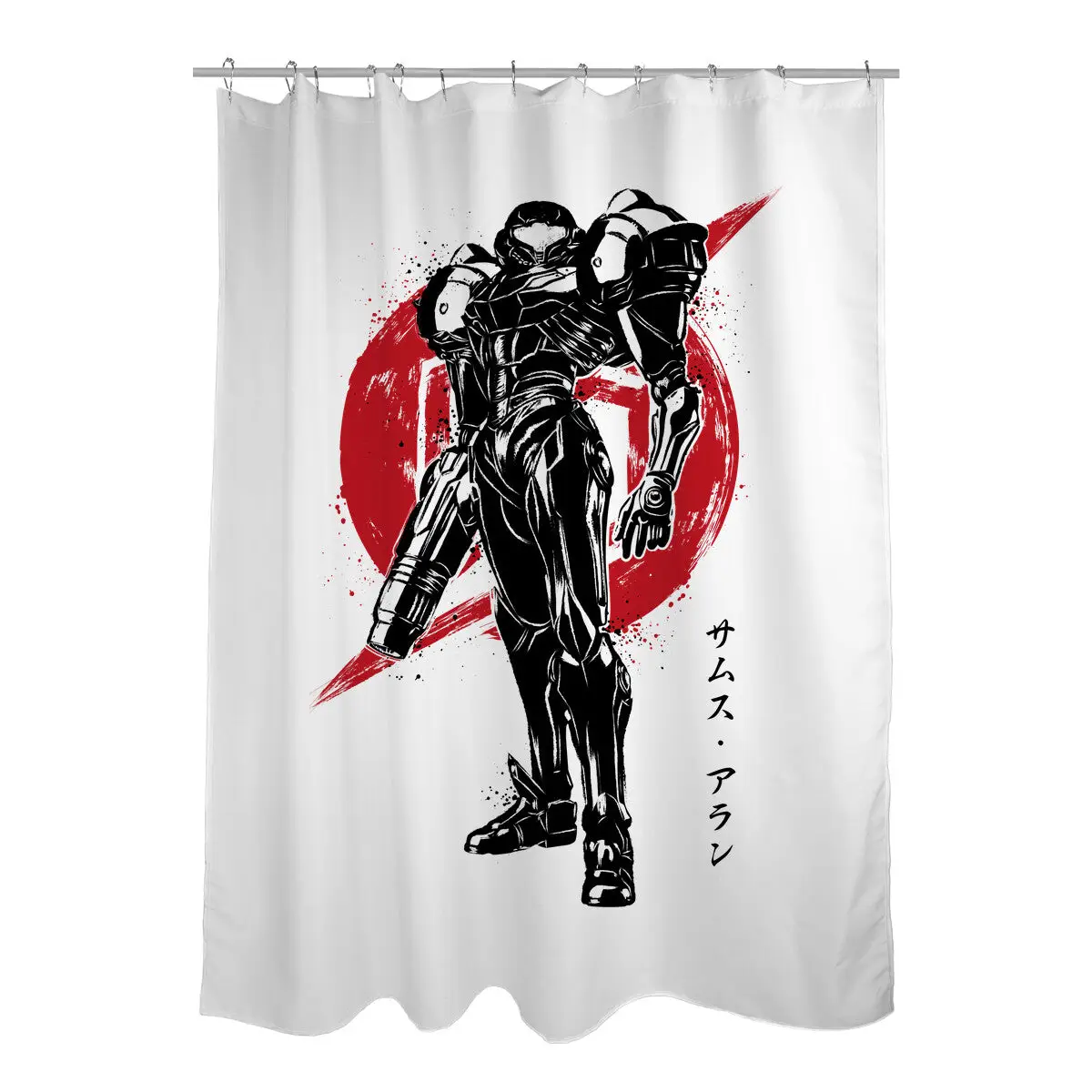 Galactic Bounty Hunter Sumi-E Shower Curtains