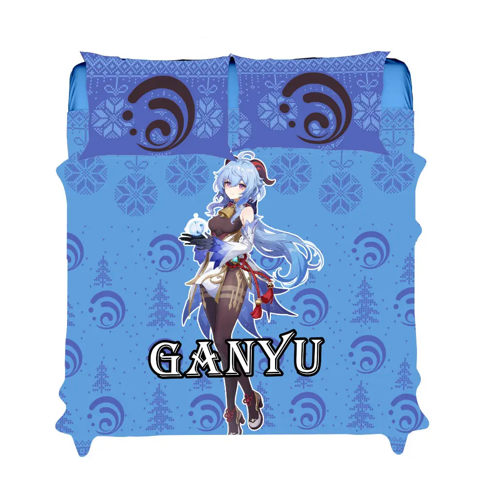 Ganyu Xmas Bedding Set Bed Room Home Decor For Anime Fans