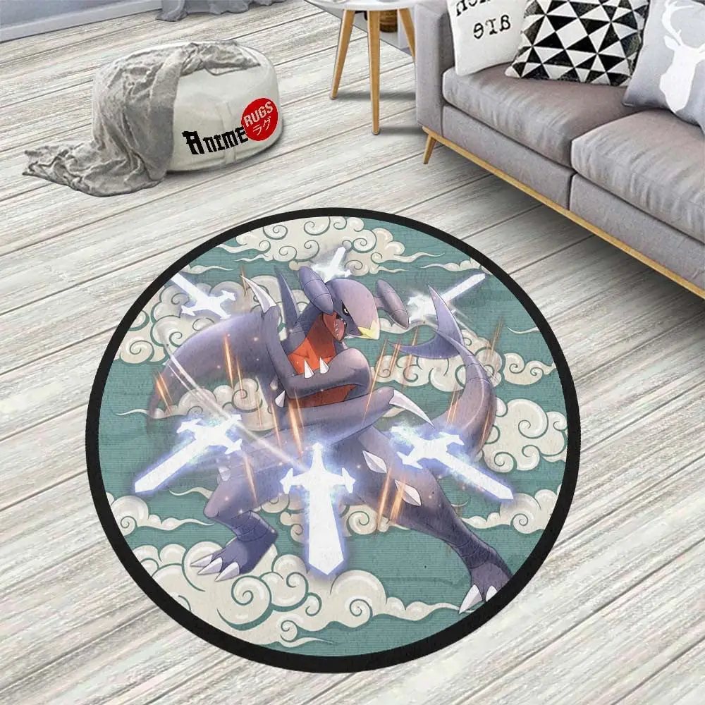 Garchomp Round Rug Custom Cloudy Sky Anime Room Mats