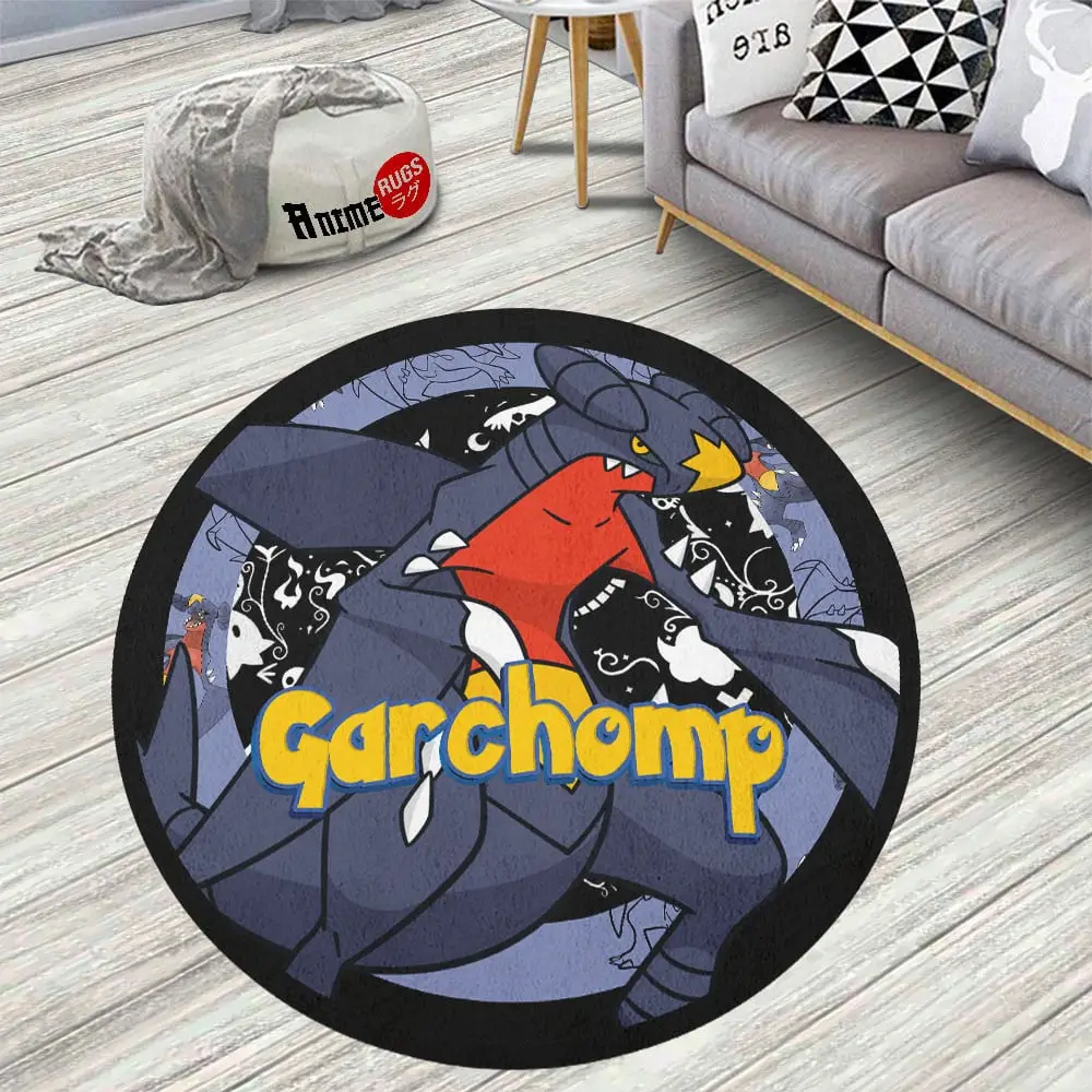Garchomp Skid-Proof Round Rug