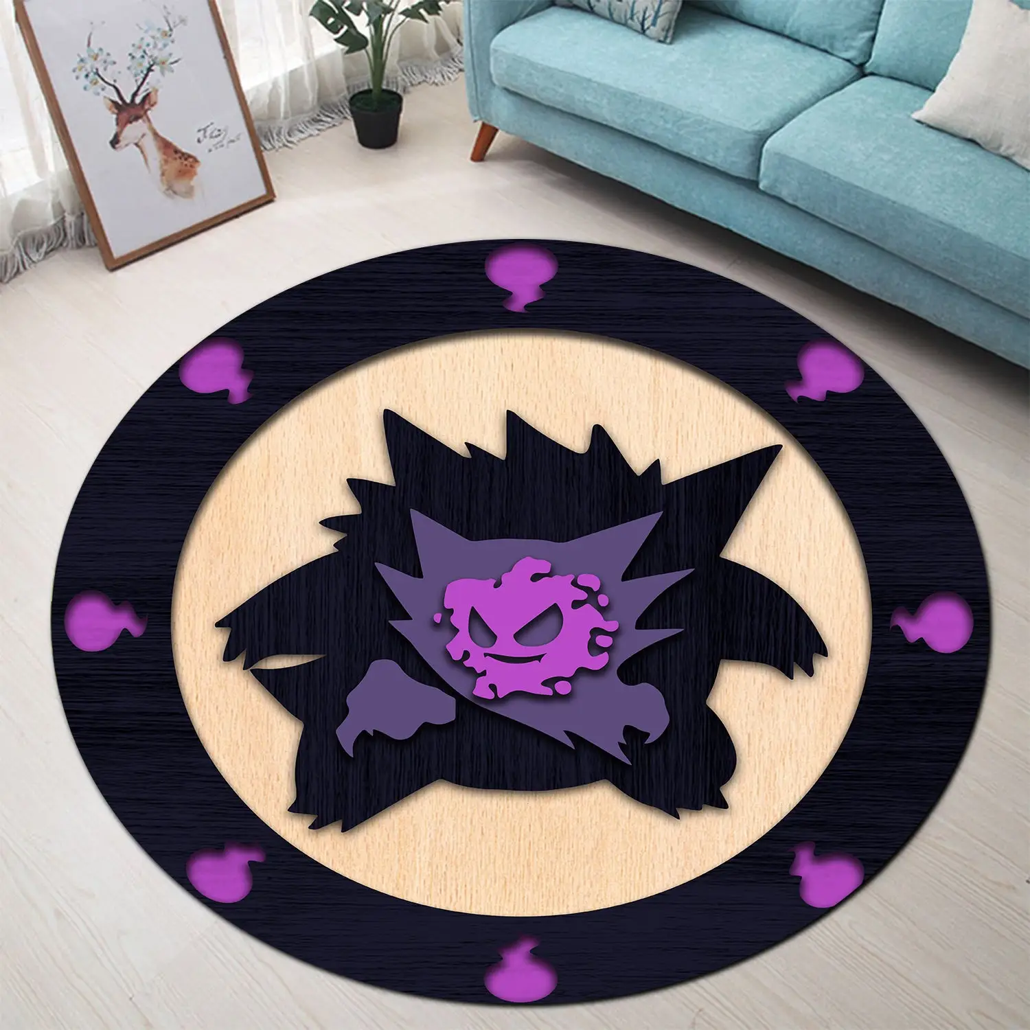 Gengar Evolution Round Rug