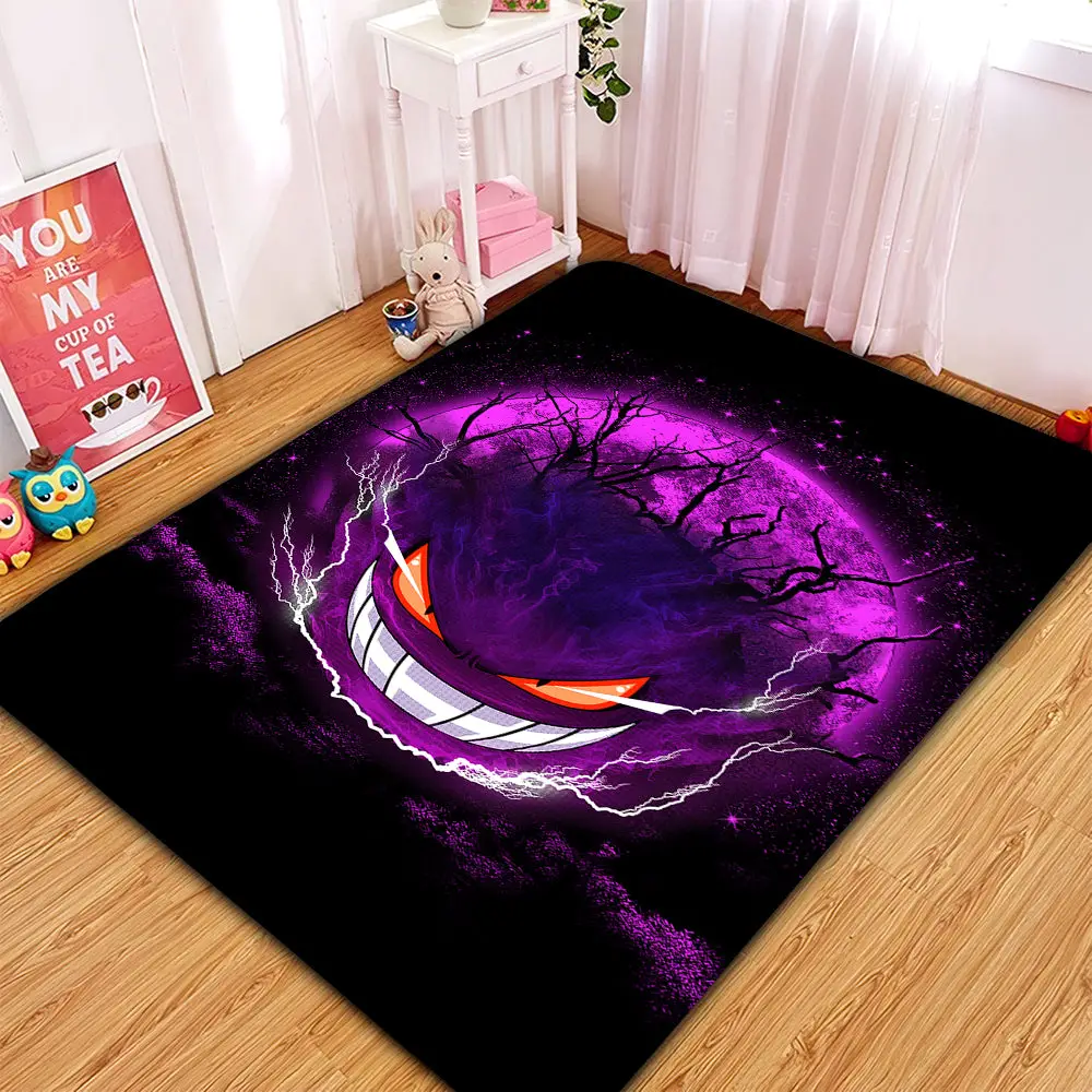 Gengar Ghost Scary Moonlight Rectangular Area Rug