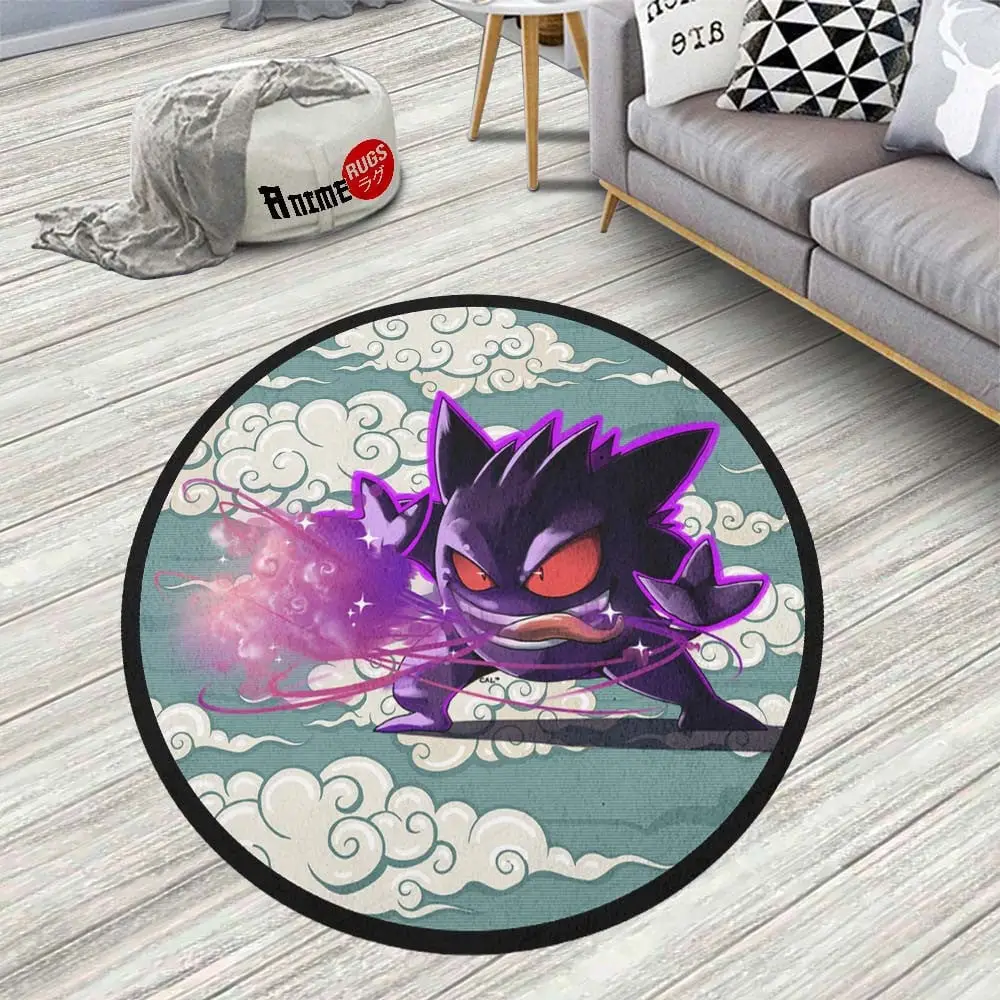 Gengar Round Rugs Custom For Anime Room Decor