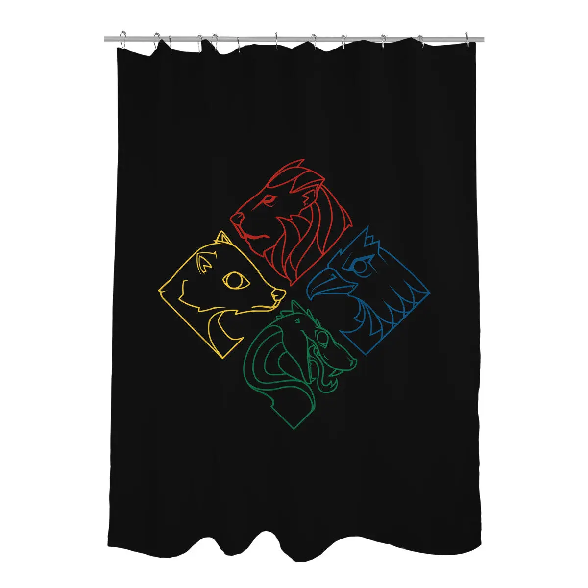 Geometric Houses Shower Curtains