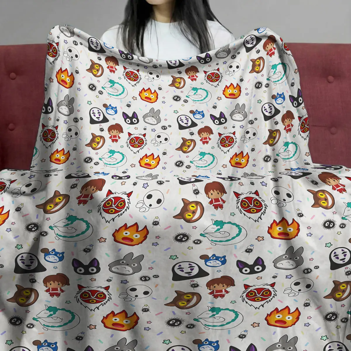 Ghibli Characters All-Over Icon Cozy Quilt Blanket - Anime Comforts – Cozy Anime Bedding, Blankets & Home Essentials