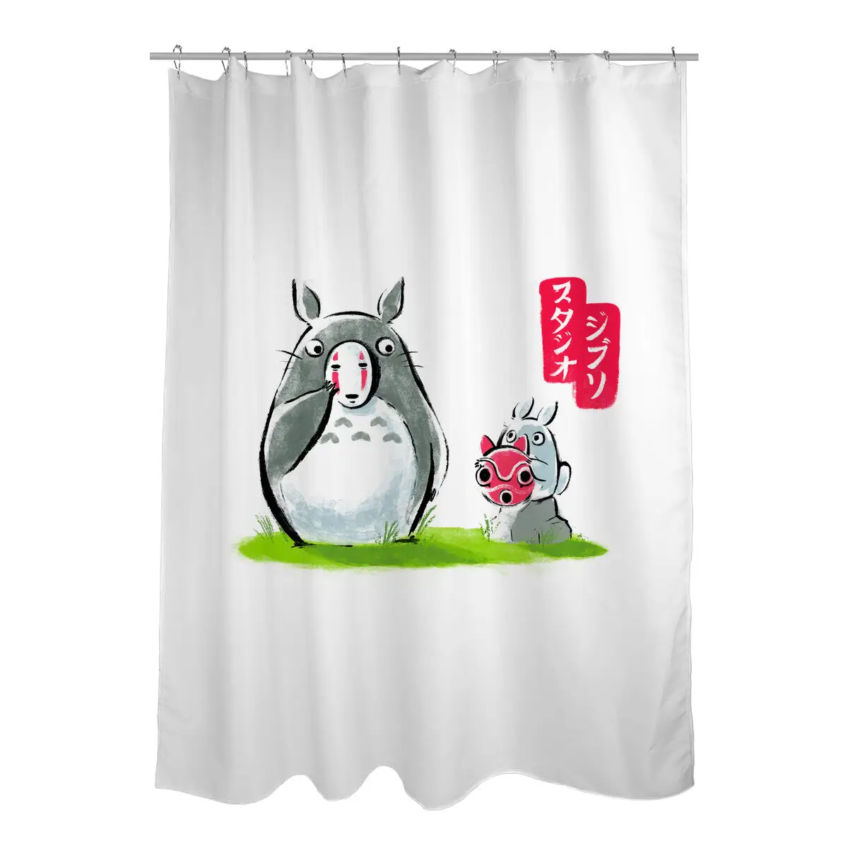 Ghibli Ink Shower Curtains