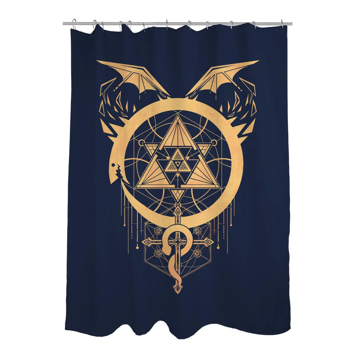 Gilded Snakes of Alchemy Shower Curtains
