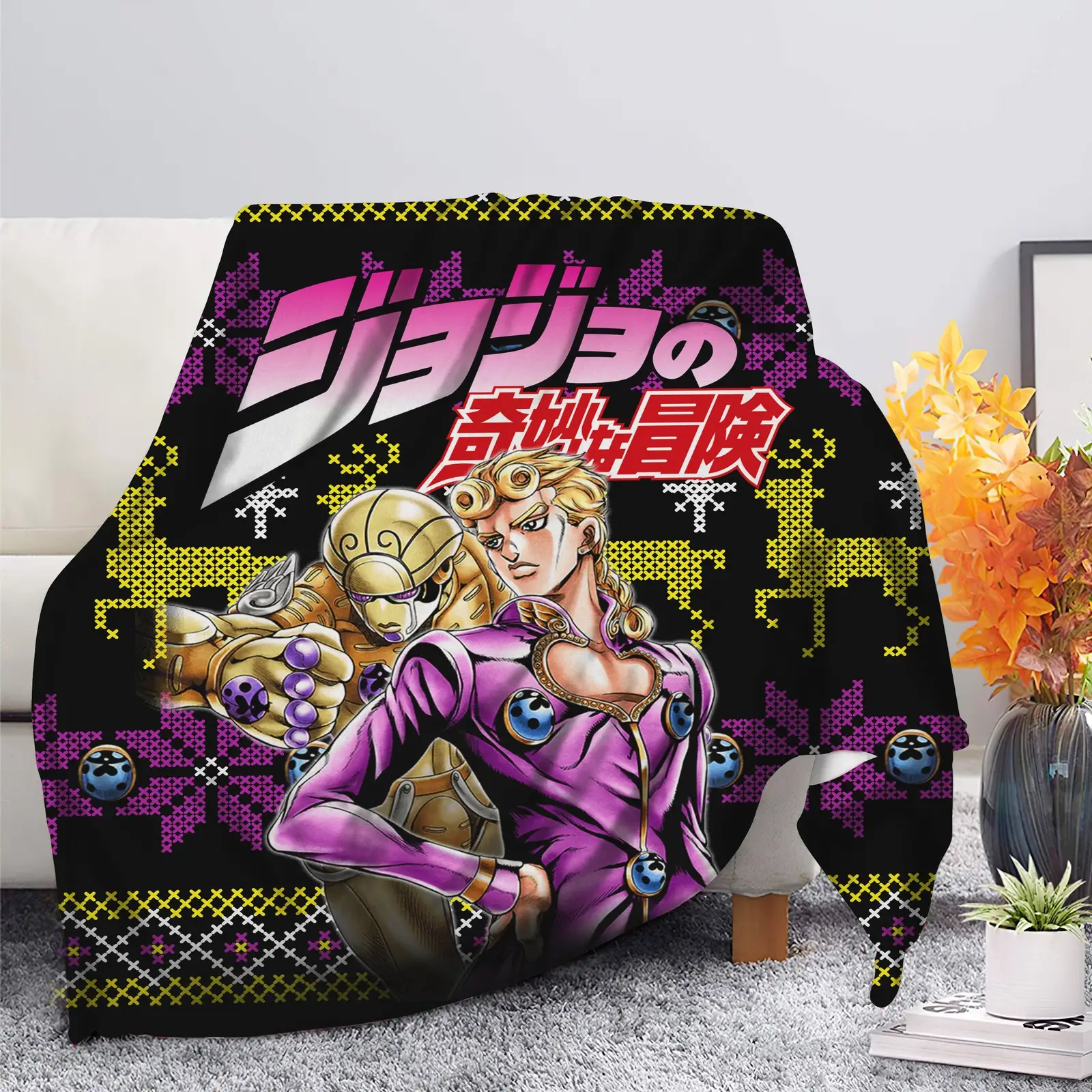 Giorno Jojo Bizzare Adventure Christmas Blanket
