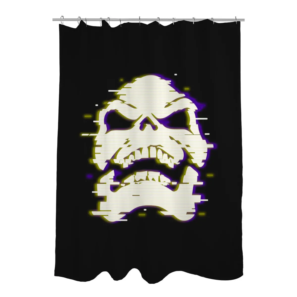 Glitchy Skull Shower Curtains