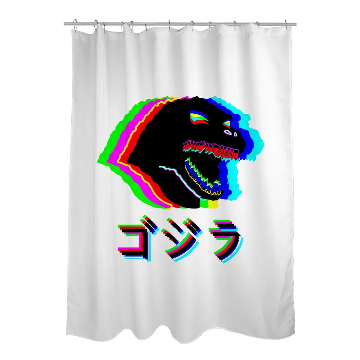 Glitchzilla Shower Curtains