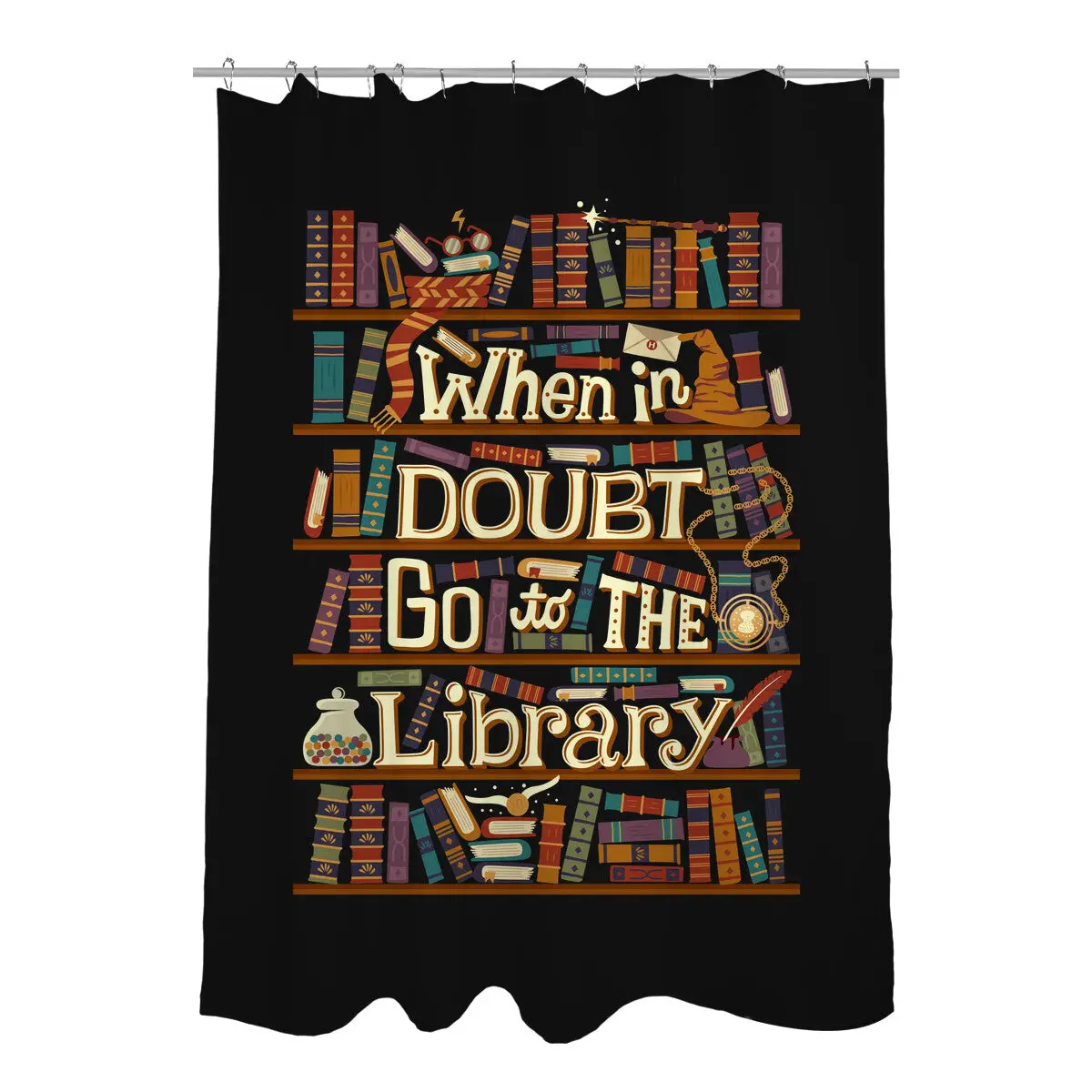 Go To The Library Shower Curtains