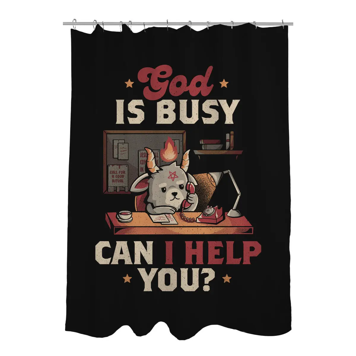 God Is Busy Shower Curtains