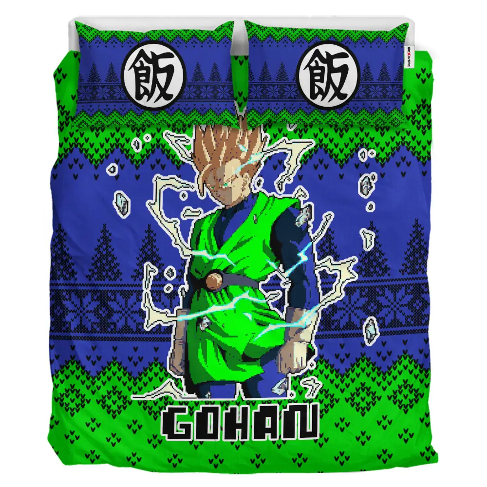 Gohan Adult Super Saiyan Xmas Polyester Duvet Cover Set