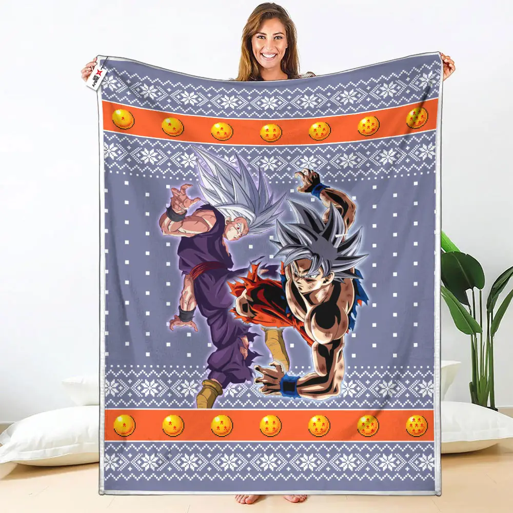 Gohan Beast Goku Ultra Instinct Blanket Ugly Christmas Anime