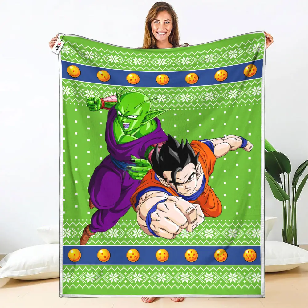 Gohan Piccolo Blanket Ugly Christmas Anime