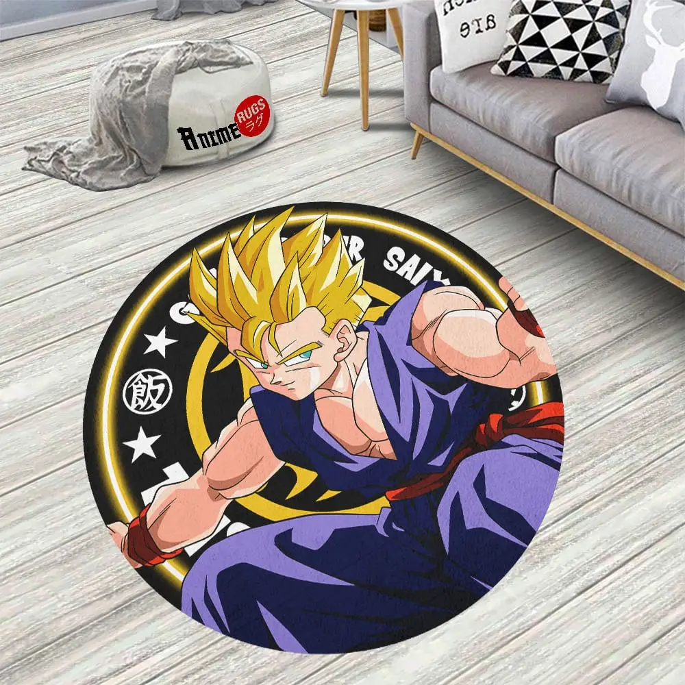 Gohan Super Saiyan Round Rug Custom Circle Carpet