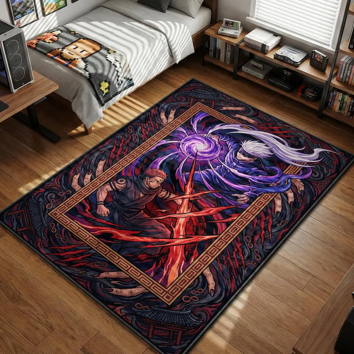 Gojo vs Sukuna Battle of the Strongest Rug - Jujutsu Kaisen Chair Mat