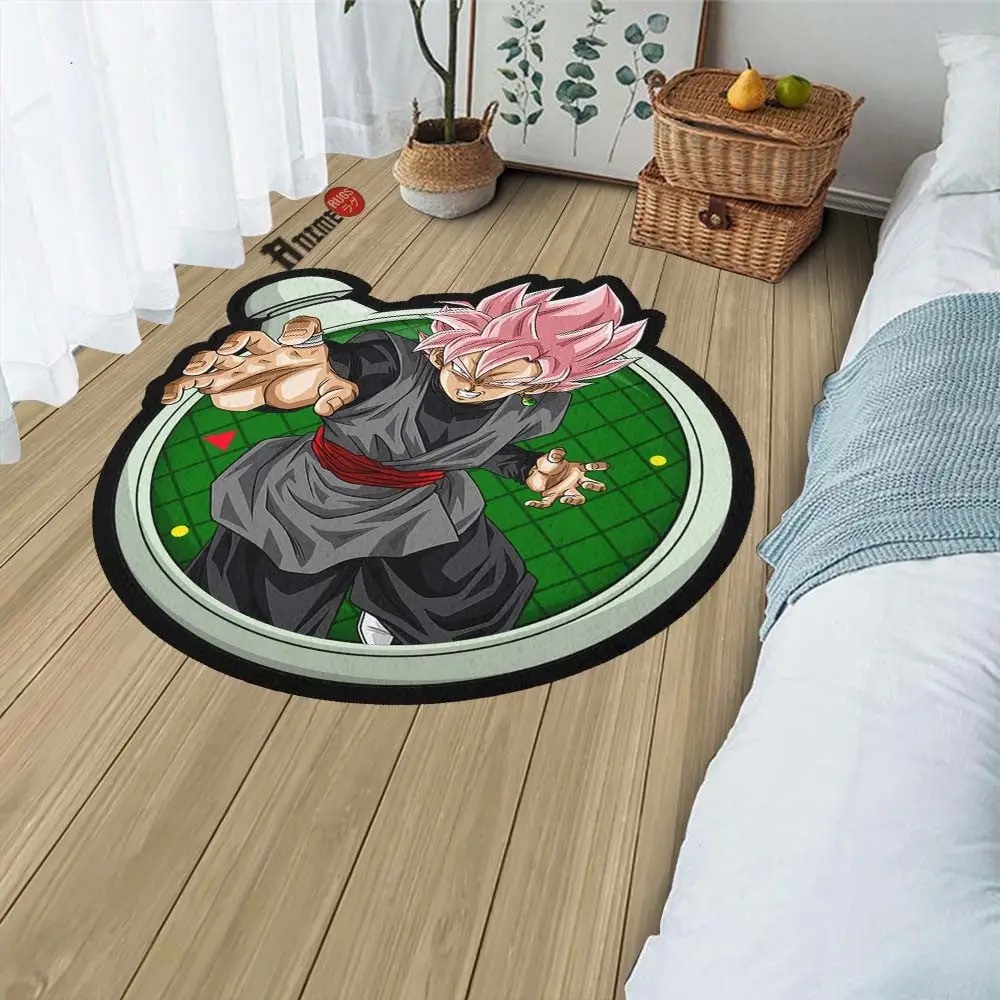Goku Black Rose Shaped Rug Custom Anime Room Decor