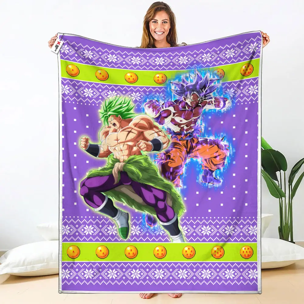 Goku Broly Blanket Ugly Christmas Anime