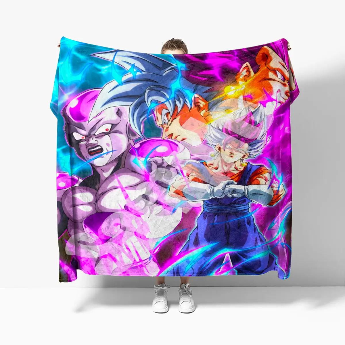 Goku Frieza Vegeta Battle Dragon Ball Anime Quilt Blanket