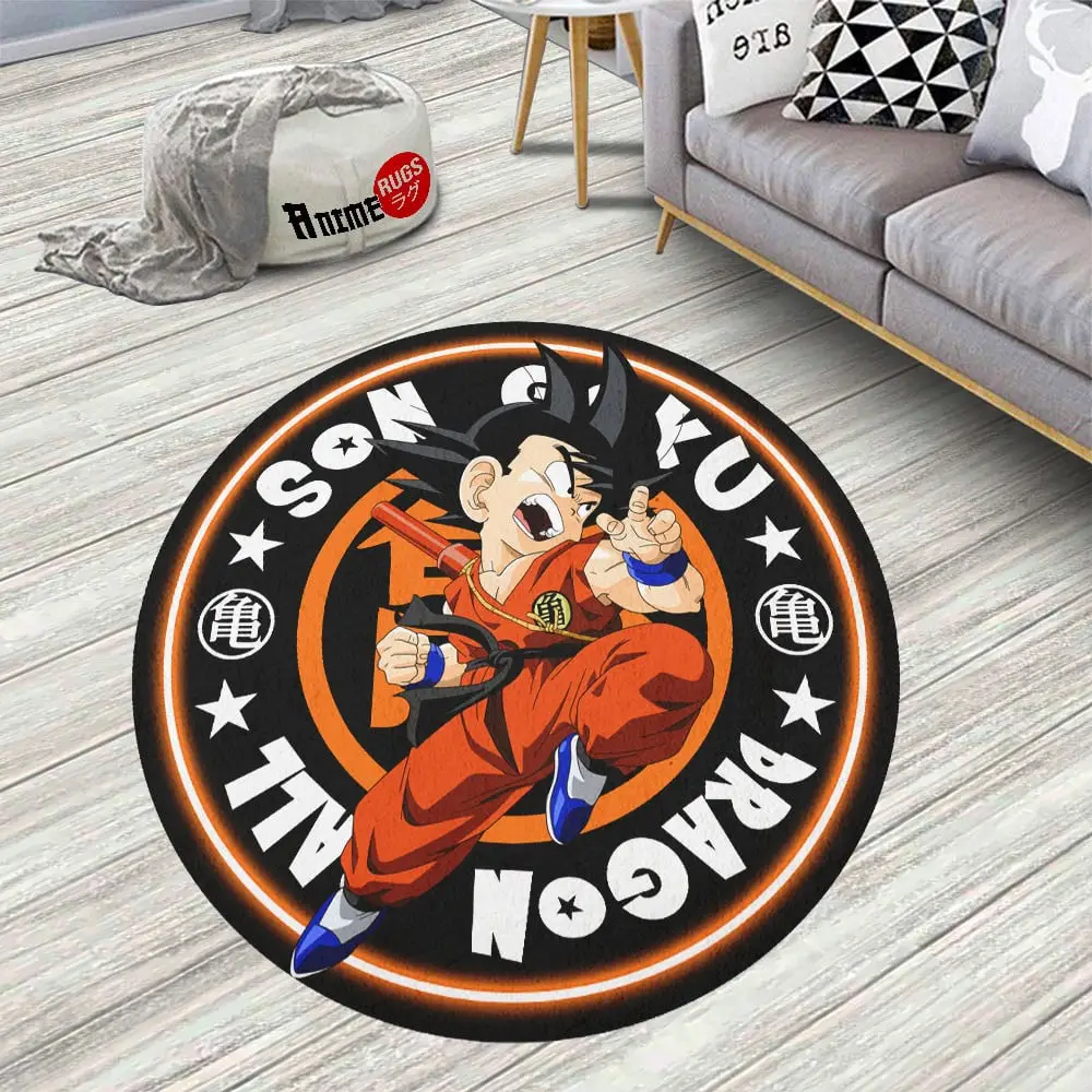 Goku Kid Round Rug Custom Circle Carpet